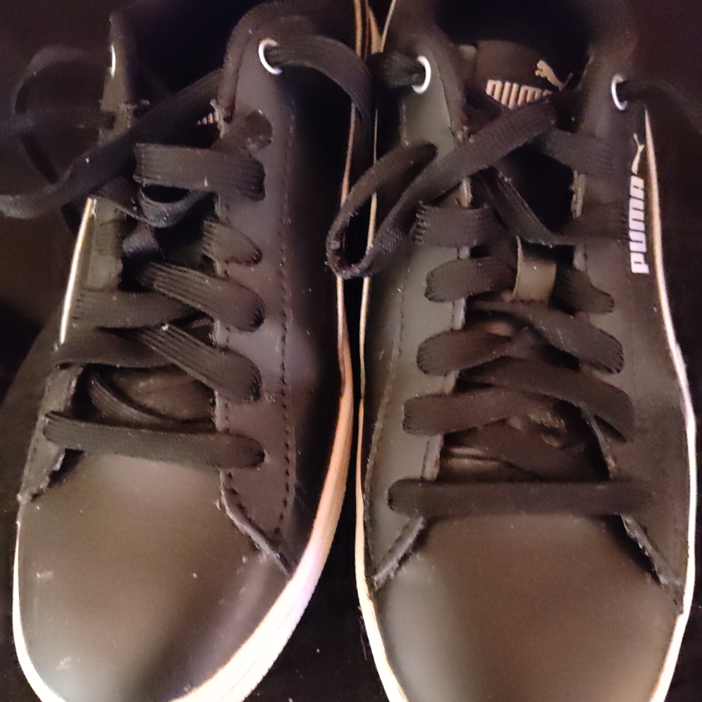 Puma Black Sneakers with White Trim